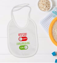BK Kids Uyku Off Tasarımlı Beyaz Bebek Mama Önlüğü-1