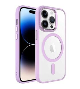 Apple iPhone 14 Pro Max Kılıf Wireless Şarj Özellikli Zore Krom M-safe Silikon Kapak