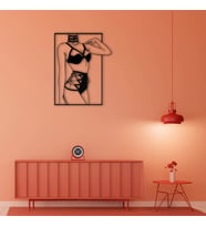 KADIN SEKSİ METAL DEKORATİF TABLO (Kırmızı)