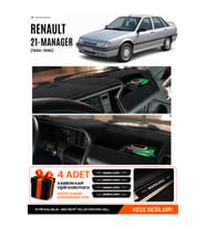 e-biz RENAULT 21 MANAGER (1990-1996) Uyumlu Torpido Koruma, Torpido Örtüsü, Torpido Kılıfı - Siyah - RE005