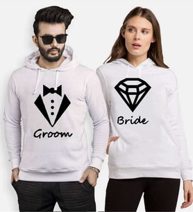 Tshirthane Groom Bride Sevgili Kombinleri Kapüşonlu Kombini (Tek Ürün Fiyatıdır.)