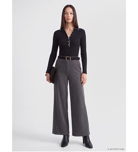 LCW EVERYDAY Siyah Polo Yaka Kadın Body