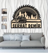 Kişiye Özel Ormancı Temalı Ahşap Duvar Tablo