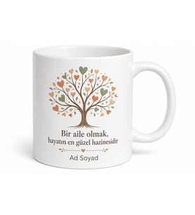 Kişiye Özel Aile İçin Hatıra Baskılı Kupa Bardak Hediye