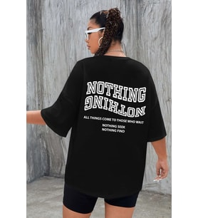 Unisex Nothing Tasarım Tshirt (Siyah)
