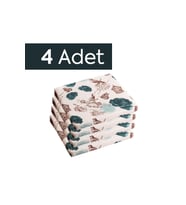 Çiçekli 40x40x4 Bağcıklı Çıkarılabilir Kılıflı Su İtici Yeşil 4'lü