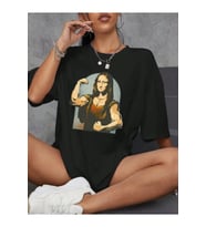Baskılı Oversize T-shirt - Siyah
