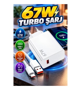 67W Turbo Hızlı Şarj Aleti Adaptörü ve Kablo Seti