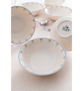 Çiçek Desenli Porselen Çorba Kasesi Seti, 16 cm, 6'lı