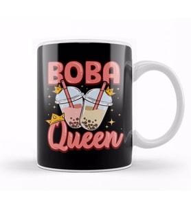 Funny Boba Queen Kawaii Bubble Tea Boba Anime Kupa Bardak Porselen