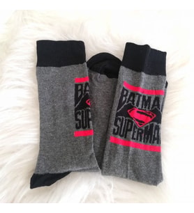Batman Superman Çorap (Gri)