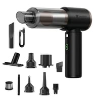 Snapron SNV-3002 80W 7.4V Şarjlı Mini Araç ve Ev Süpürgesi + Çift Filtrasyonlu Çok Fonksiyonlu Temizlik Seti