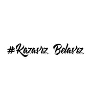 Kazasız Belasız Yazısı Araç ve Duvar İçin Sticker Yapıştırma
