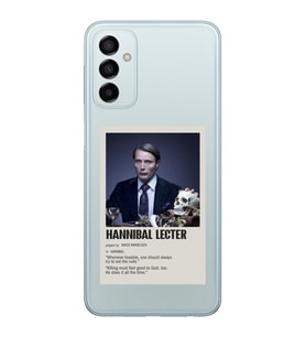 Samsung Galaxy M13 Uyumlu Hannibal Lecter Minimalist Poster Desenli Şeffaf Telefon Kılıfı