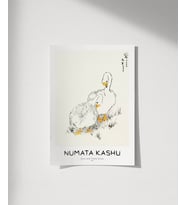 Çerçevesiz Poster Numata Kashu Ördekler ve Çimen (Çok Renkli)