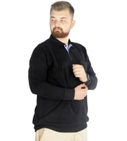 Mode XL Erkek Sweat Polo Cepli Selanik Basic 20441 Siyah