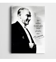 Atatürk Efendilik Hizmettedir Kanvas Tablo