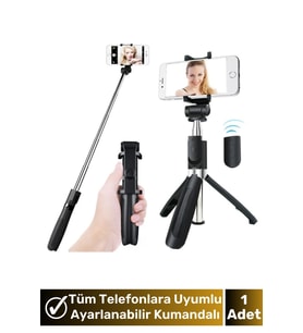 Ayarlanabilir Selfie Çubuğu, Kumandalı, Triport, Profesyonel, Ekipman