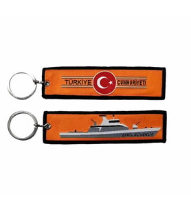 Sahil Güvenlik Nano Örme Anahtarlık - Kumaş Anahtarlık (Turuncu)