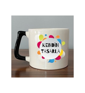Kendin Tasarla Siyah Kulplu D Kupa