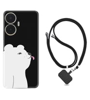 Realme C55 Kılıf Silikon Boyun Askılı İpli Desenli Silikon Panda Sevimli 1738