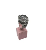 Süet Kumaş Pembe Renk 13 Cm Kelepçe Saat Sergileme Standı