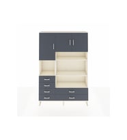 Arges Gardrop 9 Raflı 6 Çekmeceli 3 Kapaklı 132x30x195 Aytaşı-Antrasit