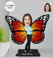 Kişiye Özel Kelebek Kadın Ahşap Eco Biblo -2