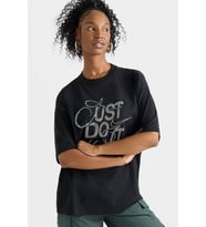 Nike Dance Oversize Ss Tee Kadın Oversize Büyük Beden Taş İşlemeli Tişört Siyah