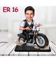 Kişiye Özel Ahşap Biblo - Motor Kullanan Erkek Karikatür Biblo