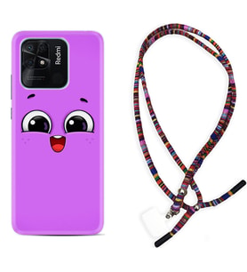 Xiaomi Poco X3 Pro M4 Pro X4 Pro C40 10C Kılıf Boyun Asklı Rasta Silikon Purple Sweety 1717