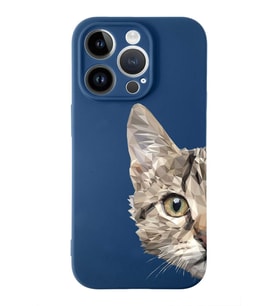 Apple iPhone 14 Pro  Lansman Kılıf Catface  Tasarımlı Altı Kapalı İçi Kadife Kaplı  Kapak (Şeffaf)