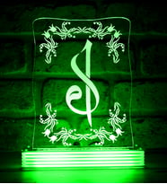Elif ve Vav Harfli Dini Kuran Hediyesi 3d Led Lamba (Yeşil)