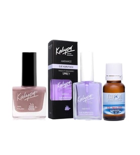 Kalyon Oje 231 + Oje Kurutucu Sprey 17 Ml + Oje Çözücü (Krem)