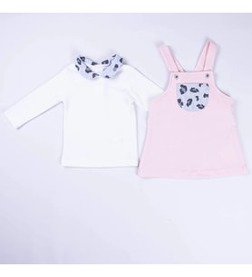 Pembe Jile Kız Bebek 2'li Takım 6-9/9-12/18-24/24-36 Ay