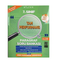 BİLFEN YAYINCILIK 7.SINIF TAM PERFORMANS PARAGRAF SORU BANKASI