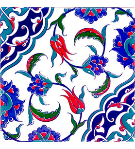 Armada Çini 20x20 Cm Ac 44 Osmanlı İznik Desen Kütahya Çini Karo
