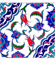 Armada Çini 20x20 Cm Ac 44 Osmanlı İznik Desen Kütahya Çini Karo