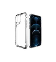 Apple iPhone 12 Pro Kılıf Eğimli Kamera Dizayn Sert Şeffaf Silikon