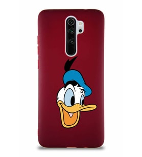 Xiaomi Redmi Note 8 Pro Soft Premier Kapak Donald Duck-A Tasarımlı Silikon Kılıf - Mürdüm (Şeffaf)