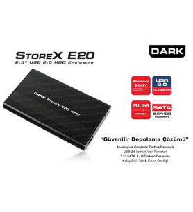 DARK 2.5 USB 2.0 DK-AC-DSE20 Alüminyum Harddisk Kutusu Siyah