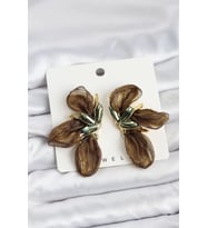 pilelistore Lotus Model Haki Renk Tüllü Kadın Küpe - TJ-BKP11633