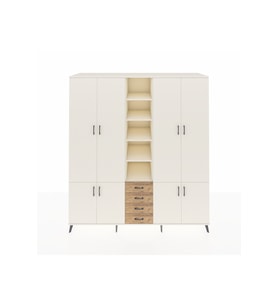 Kronos Dolap 17 Raflı 4 Çekmeceli 8 Kapaklı 220x59x243 Aytaşı-Aytaşı/Çam