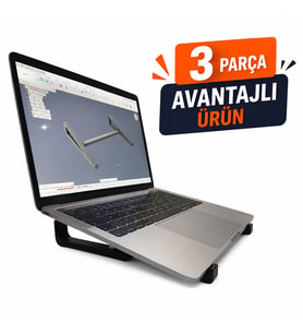 3 Parça Ergonomik Laptop Standı Notebook Yükseltici Havalandırmalı Dizüstü Bilgisayar Stand