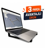 3 Parça Ergonomik Laptop Standı Notebook Yükseltici Havalandırmalı Dizüstü Bilgisayar Stand