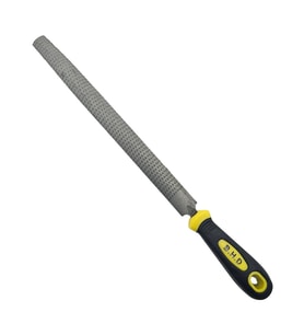 Fixonic B.H.D BHD00421 10mm Plastik Saplı Balık Sırtı Metal Eğe (Ağaç Törpüsü) (Siyah-Sarı)