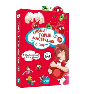 Kırmızı Topun Maceraları 1. Sınıf Renkli Heceli Düz Yazı 10 Kitap