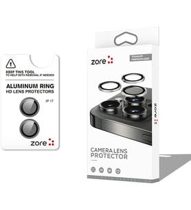 Apple iPhone 17 İçin Zore CL-12 Premium Safir Parmak İzi Bırakmayan Anti-Reflective Kamera Lens Koruyucu (Gri)