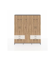 Arges Dolap 12 Raflı 4 Çekmeceli 2 Askılı 220x30x243 Antrasit-Çam/Aytaşı