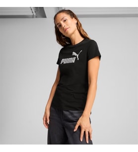 Puma METALLIC No.1 Logo Tee Siyah Kadın Spor Tişört - 631536 01